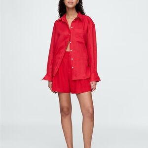 365 High Rise Linen-Blend Shorts